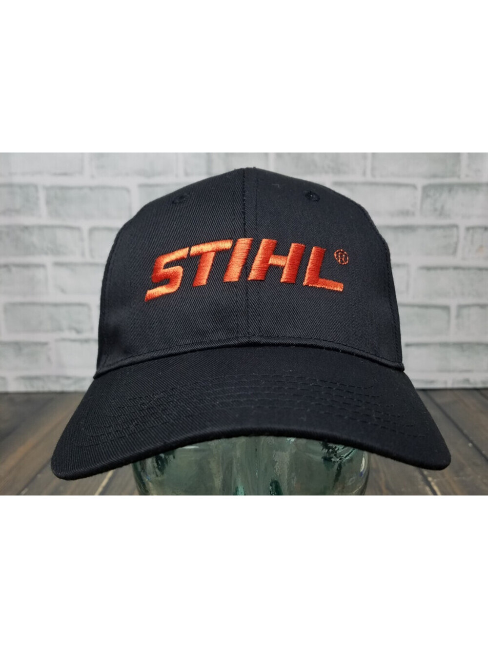 NEW - Stihl Outfitters Apparel, Black with Orange Embroidery Snapback Ball Cap